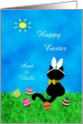 Customizable For Aunt & Uncle Cute Black Cat Happy Easter Card