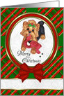 Customizable For Couple - Cute Yorkie Art Merry Christmas Card