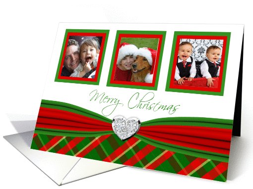 Red & Green Plaid Merry Christmas Photo card (1001895)