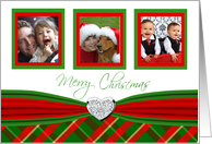 Red & Green Plaid Merry Christmas Photo Card