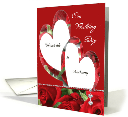 Customizable Heart Shaped Red Roses Wedding Invitation card (1020857)