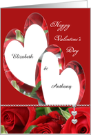 For Couple ~ Heart Shaped Red Roses Valentine’s Day Card
