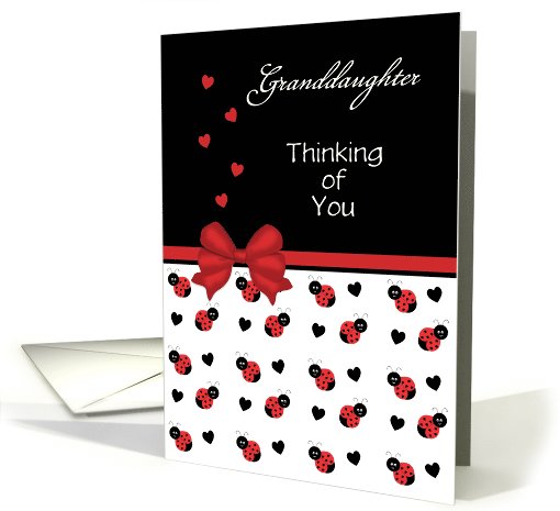 For Granddaughter Cute Red & Black Ladybug Hearts... (1121678)