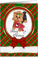 Customizable For Couple - Cute Yorkie Art Merry Christmas Card