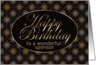 Black and Gold Art Nouveau Sponsor Birthday card
