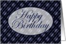 Birthday-Dark Blue and Lilac Art Nouveau card