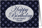 Happy Birthday, Doctor- Dark Blue and Lilac Art Nouveau card