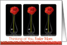 Thinking of You, Foster Mom, Orange Flower in Vase card