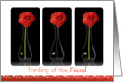 Thinking of You, Friend- Orange Flowers in Vases card