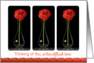 Thinking of You, Bereaved- Orange Flowers in Vases card