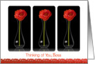 Thinking of You, Boss- Orange Flowers in Vases card