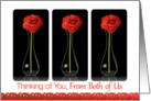 Thinking of You, From Both of Us- Orange Flowers in Vases card