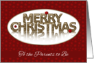 Merry Christmas, Parents to Be, Red and Gold card