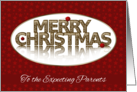 Merry Christmas, Parents to Be, Expecting Parents, Red and Gold card