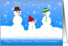 Merry Christmas, First Christmas, Great Granddaughter, Snowman Family card