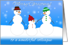 Merry Christmas, Colleague, Snowman Family card