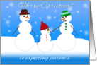 Merry Christmas, Parents to Be, Snowman Family card