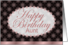 Happy Birthday, Aunt, Brown and Pink Floral Art Nouveau card