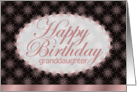 Happy Birthday,Granddaughter, Brown and Pink Floral Art Nouveau card