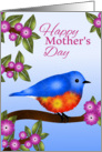 Happy Mother’s Day, Bluebird on Flowering Tree Branch card