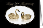 Pair of Gold Swans, 50th Happy Wedding Anniversary card