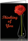Thinking of You- Single Orange Flower in Vase card