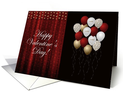 Red Heart Drapes and Bouquet of Balloons card (1008879)