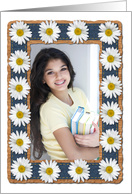 Daisies and Denim on Wood Photo Frame card