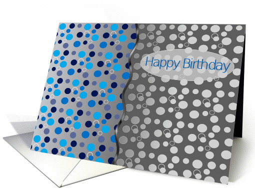 From All of Us- Abstract Blue and Gray Circles Birthday card (1014159)