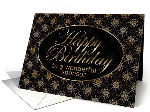 Black and Gold Art Nouveau Sponsor Birthday card (1015059)