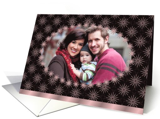 Hi- Hello Photo Card- Brown and Pink Art Nouveau card (1016011)
