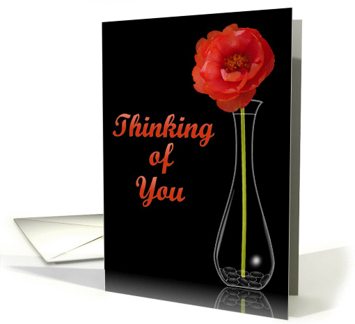 Cousin-Thinking of You- Orange Flower in Vase card (1024173)
