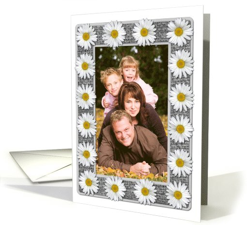 Blank Note Photo Card- White and Yellow Daisies on... (1030689)