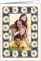 Happy Mother’s Day Photo Card for Mom- Daisies and Denim on Wood card