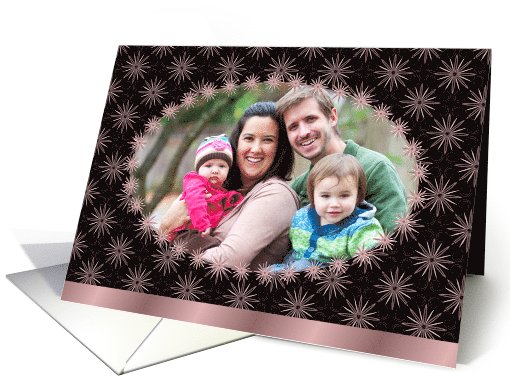 Thinking of You Photo Card Brown and Pink Art Nouveau card (1033853)