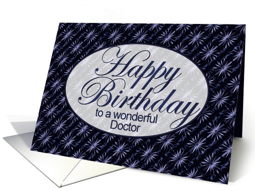 Happy Birthday, Doctor- Dark Blue and Lilac Art Nouveau card (1049039)