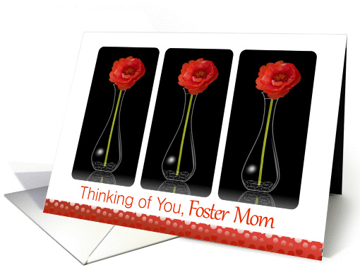 Thinking of You, Foster Mom, Orange Flower in Vase card (1073142)