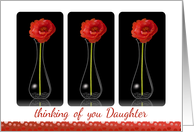 Thinking of You, Daughter- Orange Flowers in Vases card