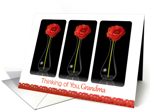 Thinking of You, Grandma- Orange Flowers in Vases card (1075096)