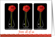 Thinking of You, From all Us- Orange Flowers in Vases card