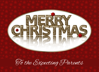 Merry Christmas, Parents to Be, Expecting Parents, Red and Gold