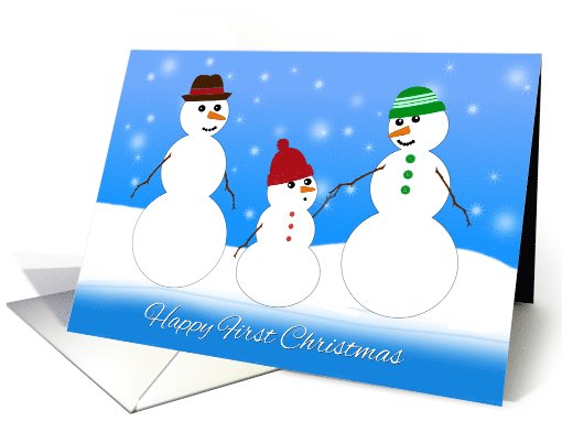 Merry Christmas, Baby's First Christmas, Snowman Family card (1108266)