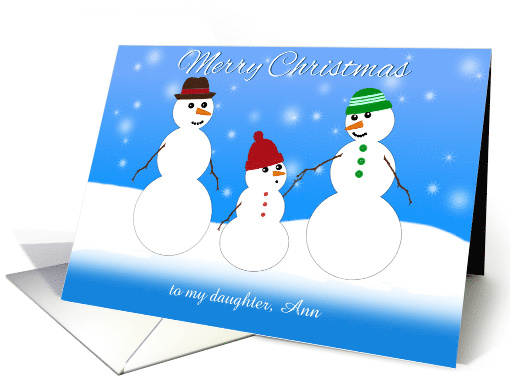 Merry Christmas, Customize, Snowman Family card (1113158)