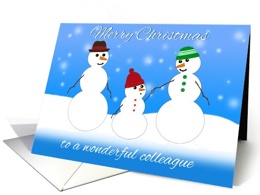 Merry Christmas, Colleague, Snowman Family card (1113194)