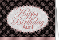 Happy Birthday, Aunt, Brown and Pink Floral Art Nouveau card