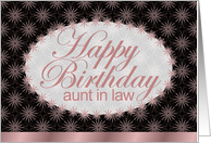 Happy Birthday, Aunt in Law, Brown and Pink Floral Art Nouveau card