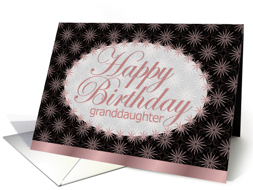 Happy Birthday,Granddaughter, Brown and Pink Floral Art Nouveau card