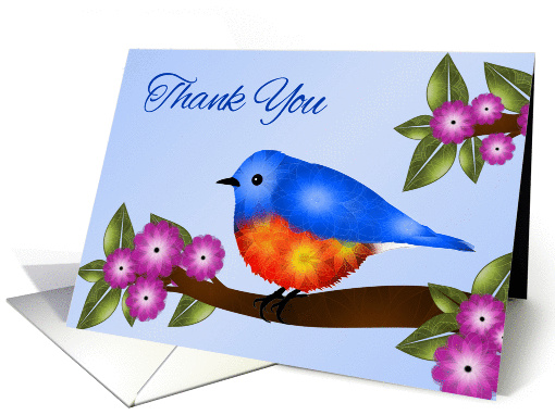 Thank You, Bluebird on Flowering Tree Branch, Thanks For... (1380446)
