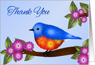 Thank You, Bluebird on Flowering Tree Branch, Thanks For Listening card
