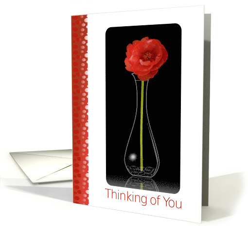 Thinking of You- Single Orange Flower in Vase card (996551)